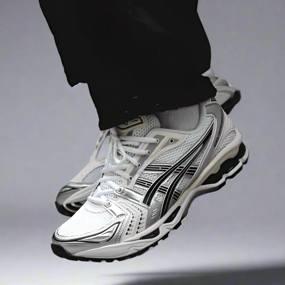 Asics Gel-Kayano 14 White Midnight Running Shoes Sneakers